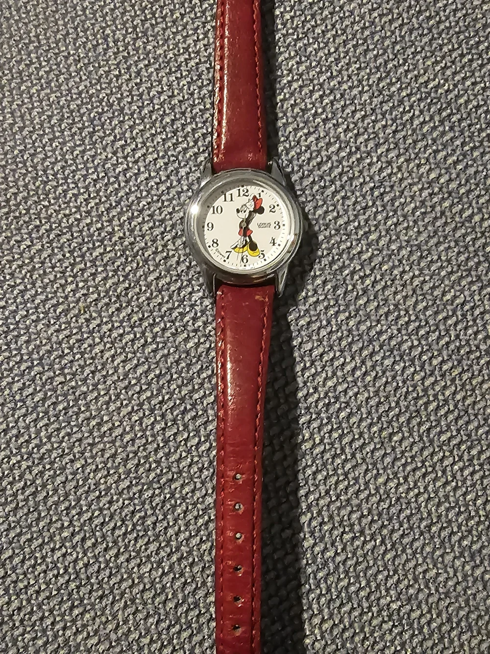 Minnie Mouse Watch Leather-Strap Disney Lorus Vintage v501-6n70